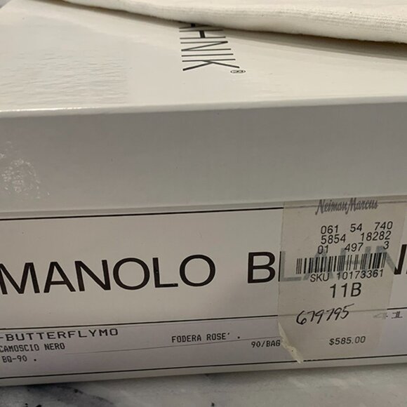 Vintage Manolo Blahnik Black Suede Heels - Picture 8 of 14